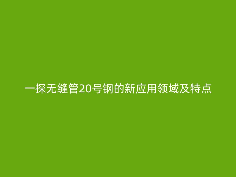 一探無(wú)縫管20號(hào)鋼的新應(yīng)用領(lǐng)域及特點(diǎn)