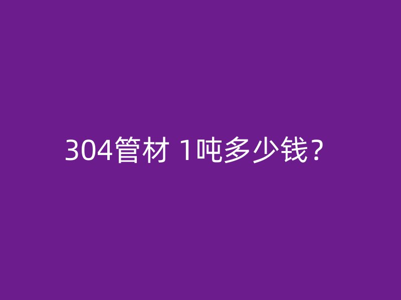 304管材 1噸多少錢？